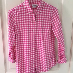 vineyard vines gingham button down top